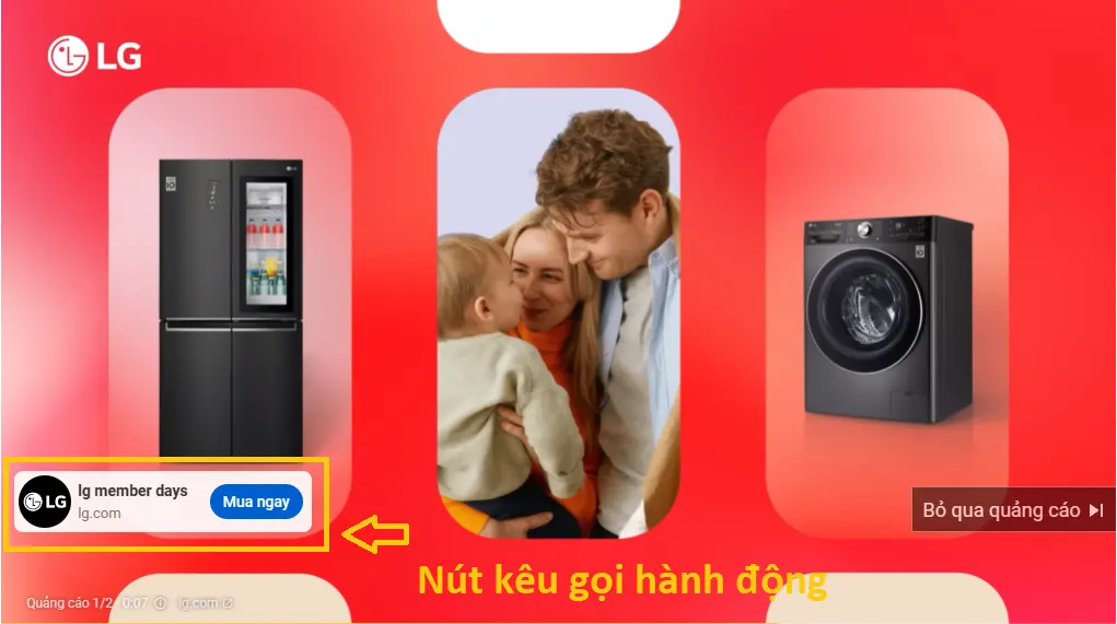 Nút kêu gọi hành động ở video quảng cáo trên Youtube